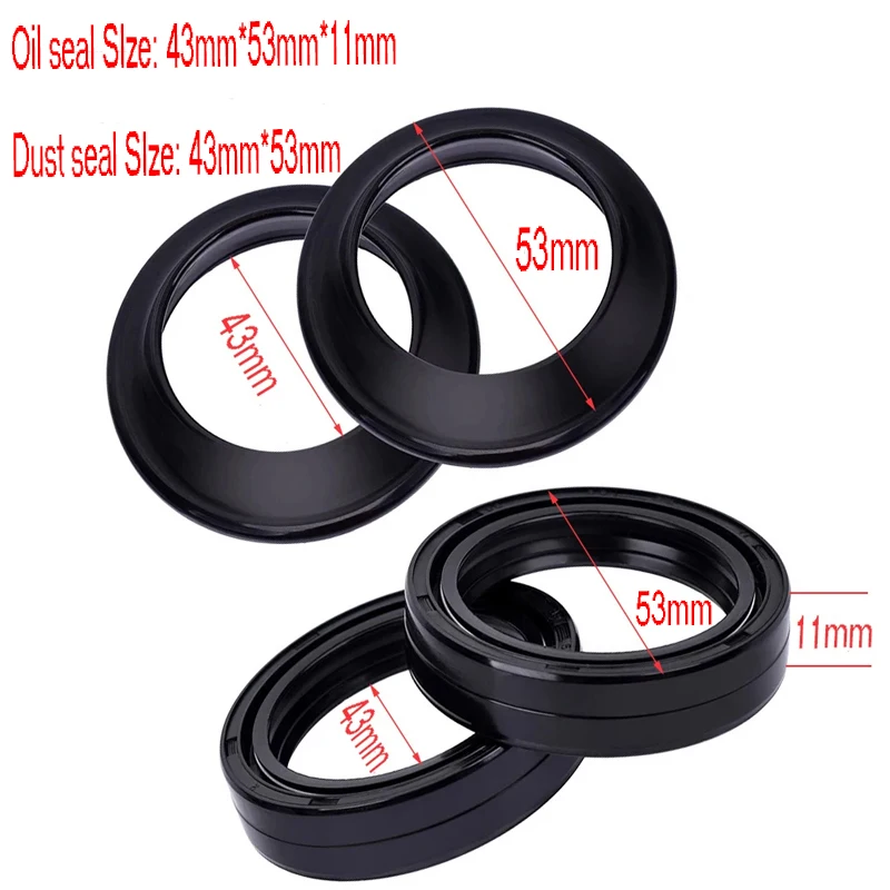 цена 43x53x11 Motorcycle Front Fork Damper Oil Seal 43 53 Dust seal Shock Absorber 43*53*11