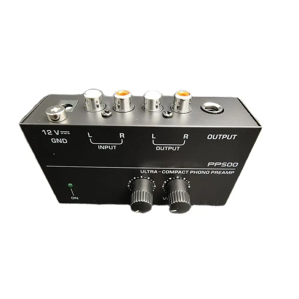 PP500 Ultra-compact Phono Preamp Pre Amp Preamplifier with Level Volume Control 2xRCA Input 2xRCA Output 1/4