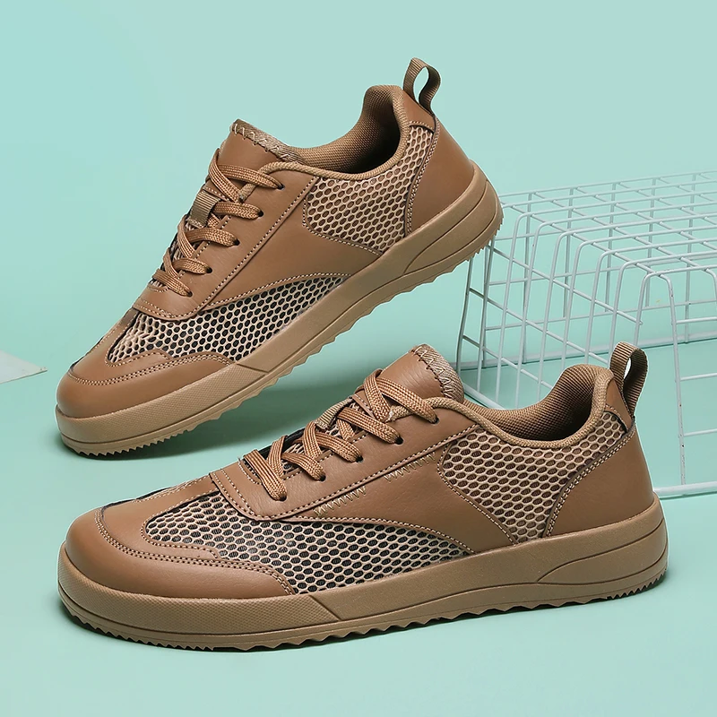 

Мужские дышащие повседневные кроссовки из сетчатого материала, легкие летние прогулочные туфли с широким носком для повседневной носки и активного отдыха