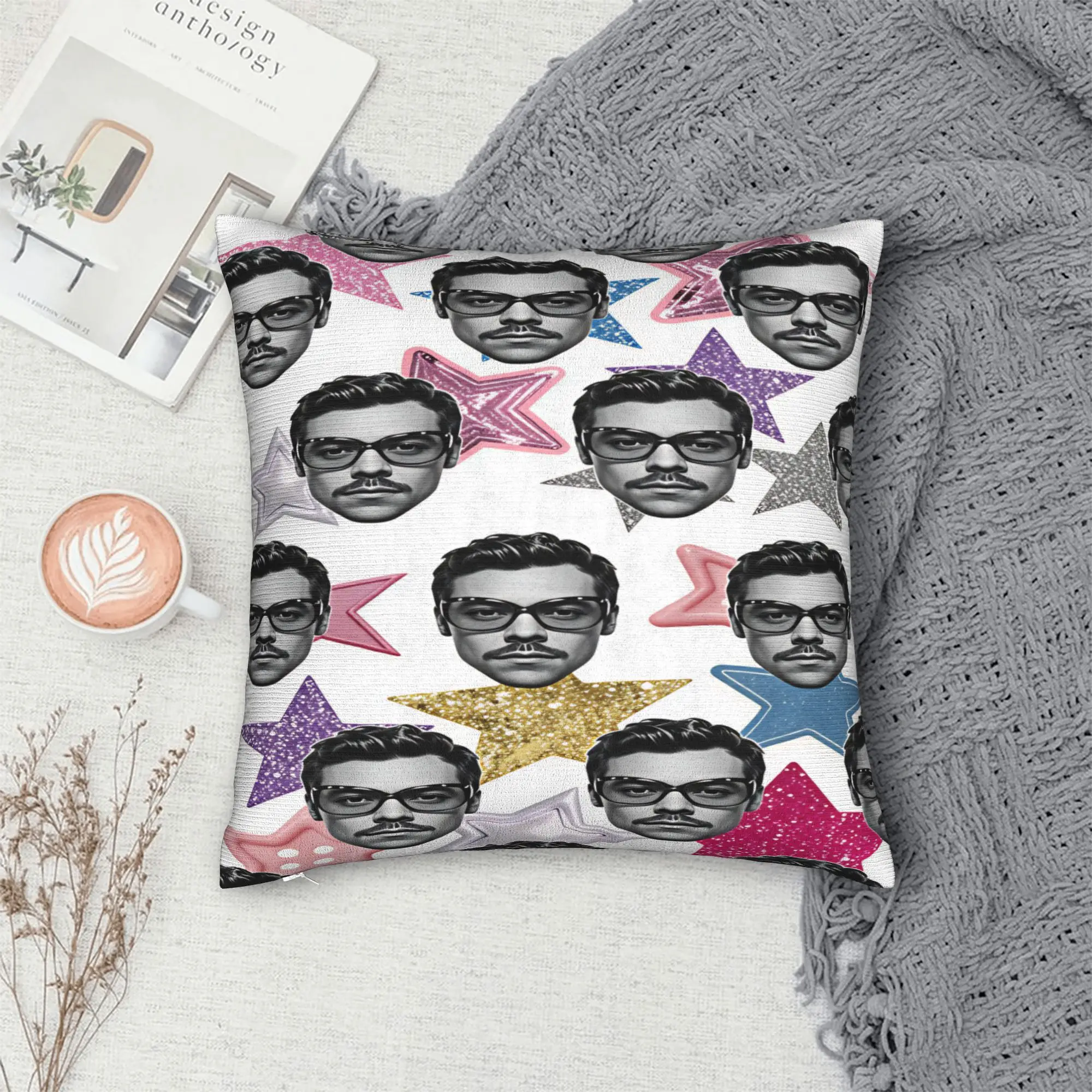 Pillow Cover Harrys S-Styles Kiss Al the Time  Vintage Pillow Case For Office Car Home Decor Pillowcases