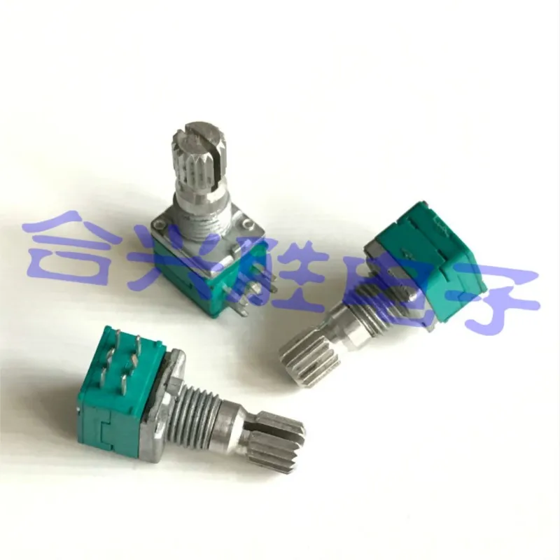 3PCS RK097 Precision Potentiometer Double B500K Power Amplifier Audio Speaker Volume Potentiometer 6Pin Shaft Length 15MM