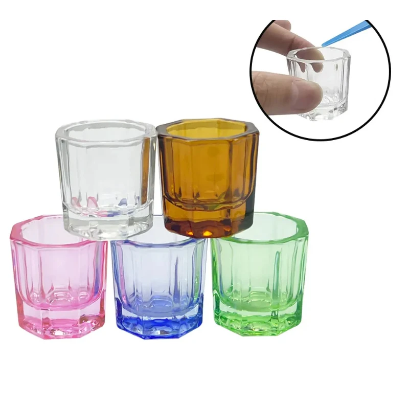 

1/10PCS Dental Mixing Cup Glass Bowls Dish Reconcile Cup Household Octagonal Cups Powder Container Dentistry Lab Material