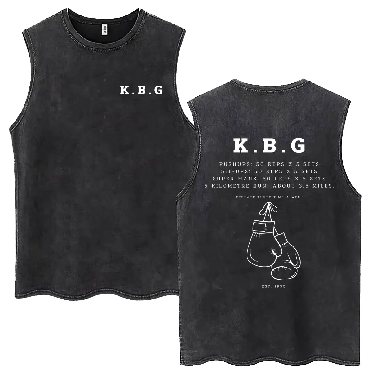 Anime Hajime No Ippo Mamoru Takamura Vintage Washed Tanktops Kamogawa Boxing Gym Ärmelloses Weste-T-Shirt Herren 100% Baumwolle T-Shirt – Detail 8