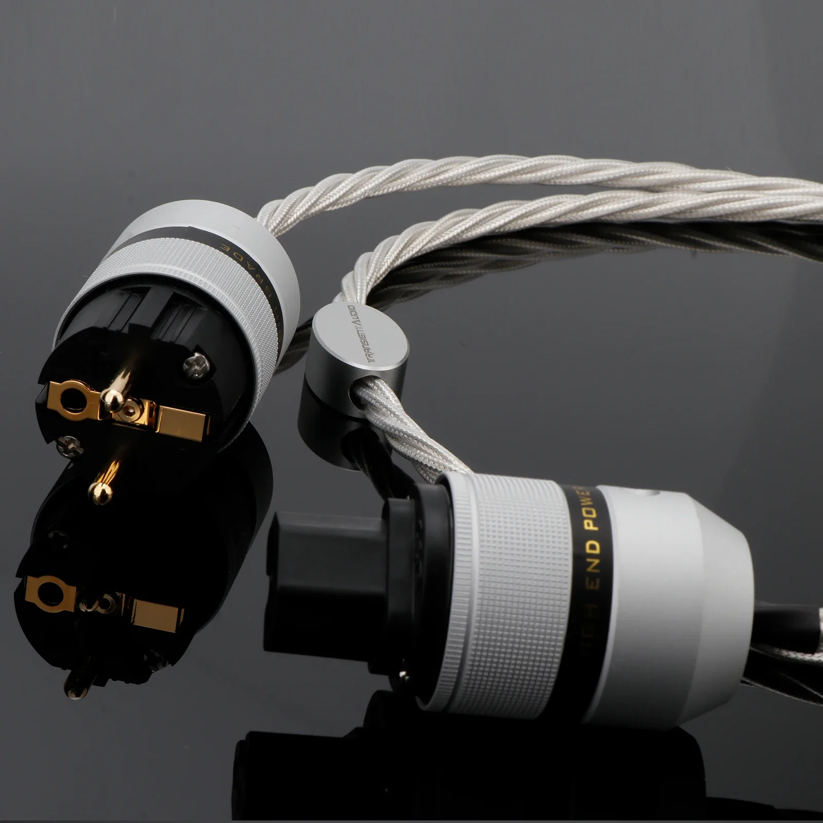 High-Fidelity Power Cable - EU/US/AU Silver Plated 6N OCC Conductor for Audiophile DAC Amplifier and Power Filters with PTFE Ins