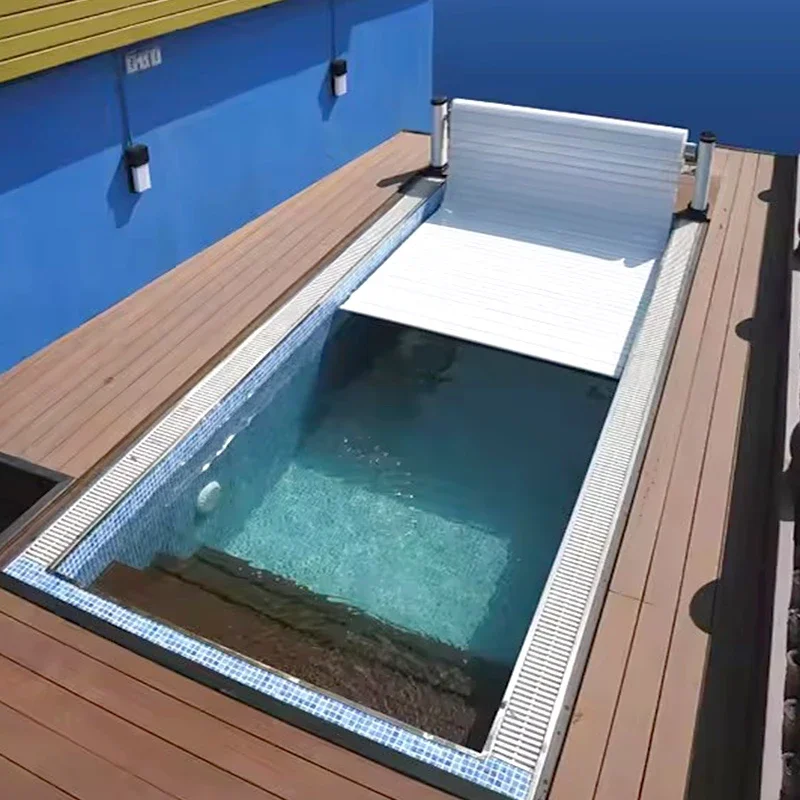 2026 Retractable Pool Cover PC Material Pool Cover Automatic Electric Swimming Pool Cover With Remote Controlpromote sales