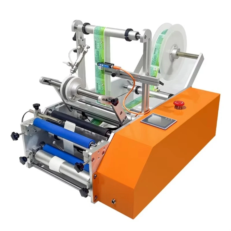 

Полуавтоматическая этикетировочная машина для круглых бутылок с высокой производительностью, для нанесения этикеток на пластиковые изделия