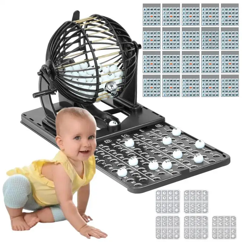 Bingo Machine Cage 20-Piece Lottery Bingo Cage Kit Stable Structure Lottery Ball Machine For Team Building Activity Events Famil