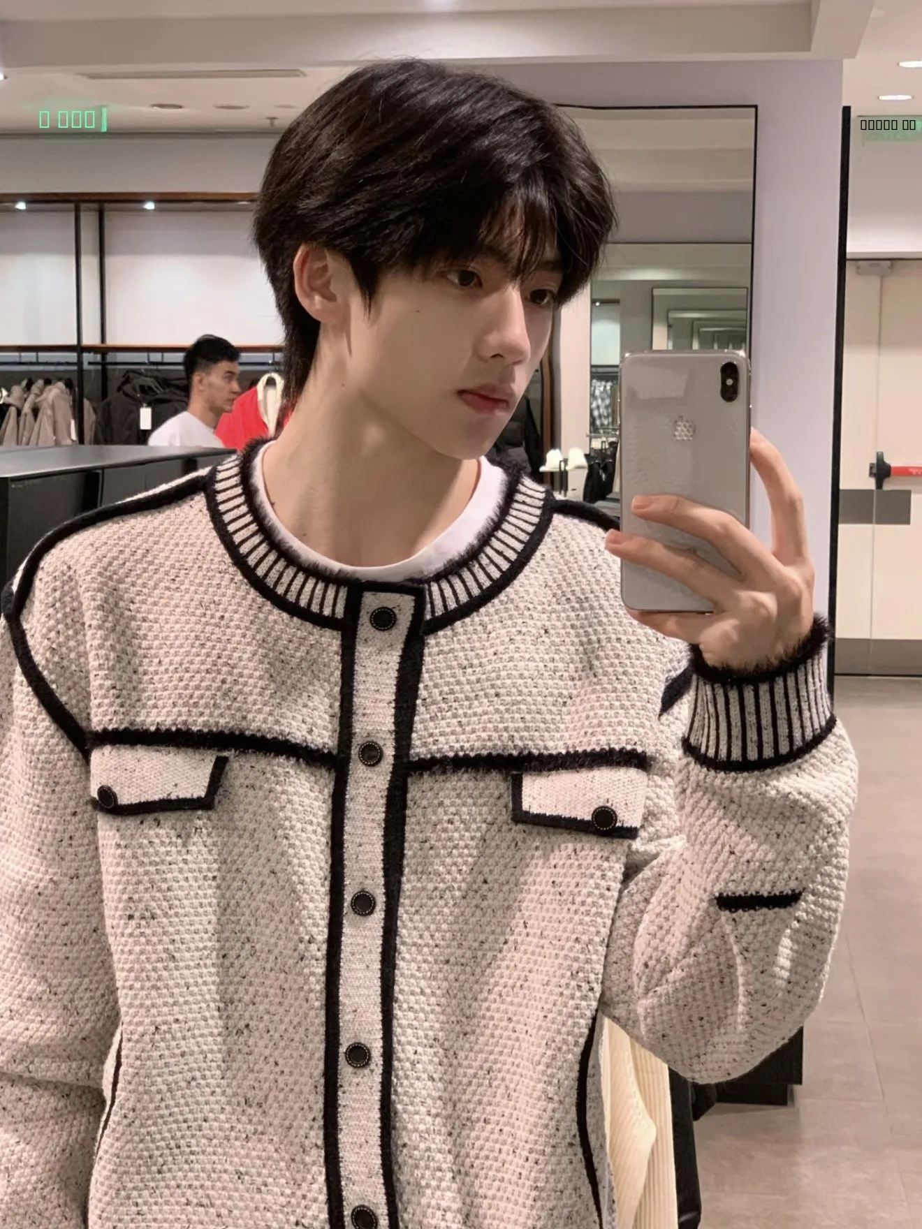 

Men's Knitted Open Cardigan Jaet Winter Warm Casual Versatile Line Design Outerwear Long Sve round Ne Color