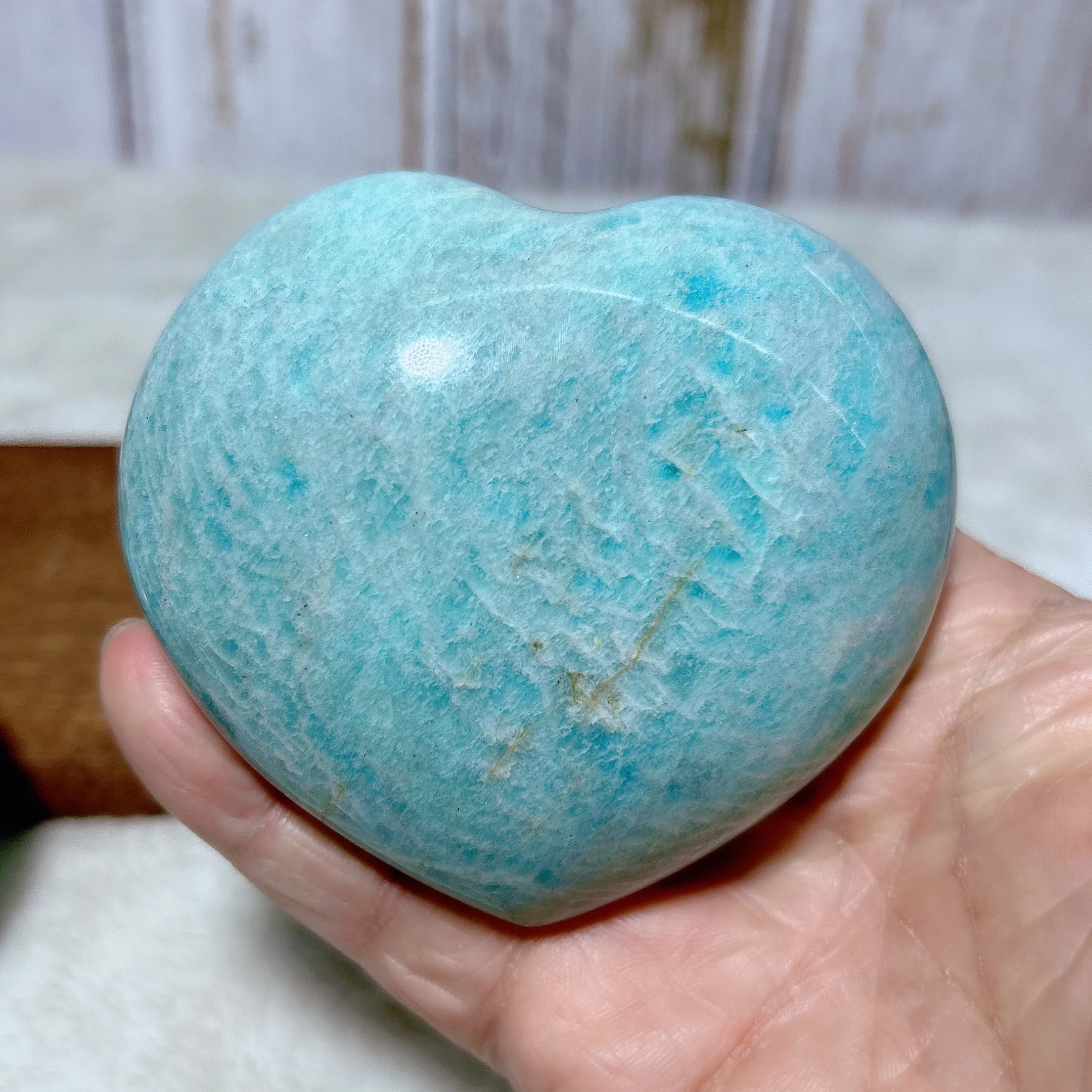 

High Quality Natural Crystal Amazonite Heart Flashy Gemstones Healing Polished Mineral Energy Home Decorations Gift