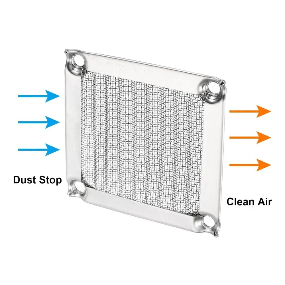 Protective Cover Anti Rust Computer Fan Filter Grills Aluminum Silver Black Dust Filter Cover Dust Cover Cooling System