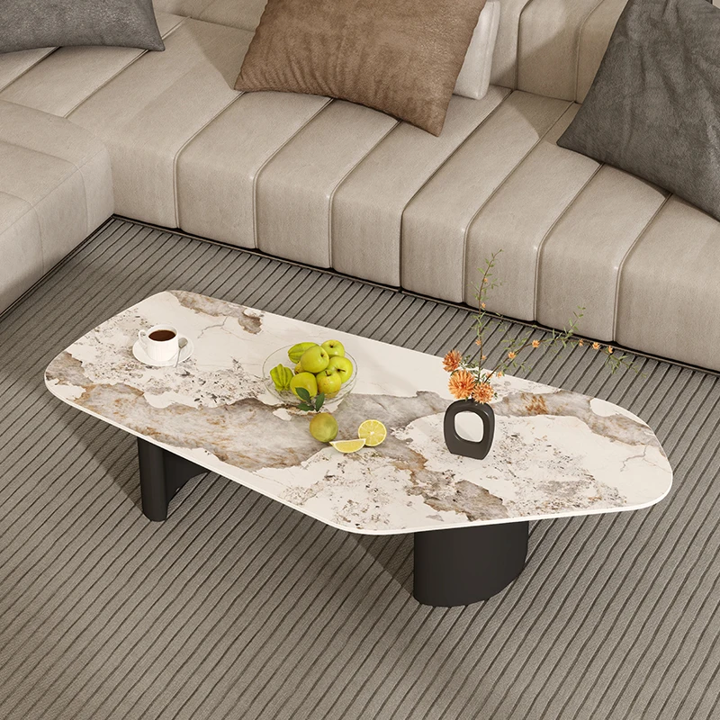 طاولة القهوة الخفيفة الفاخرة الحديثة غرفة المعيشة المنزلية شقة صغيرة الحد الأدنى كريم الرياح غير النظامية الإبداع الشمال #5