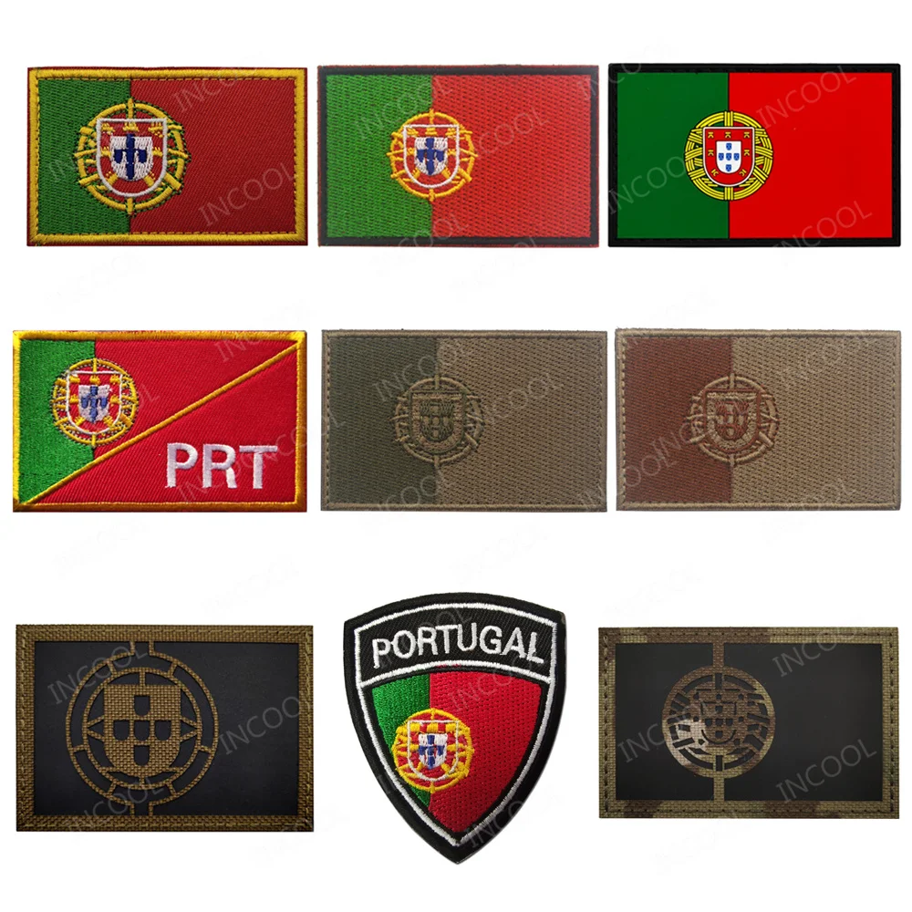 Portugal Embroidered Flag Patch IR Reflective Portuguese Patches Appliqued Sticker Strip Patch For Clothing Jacket