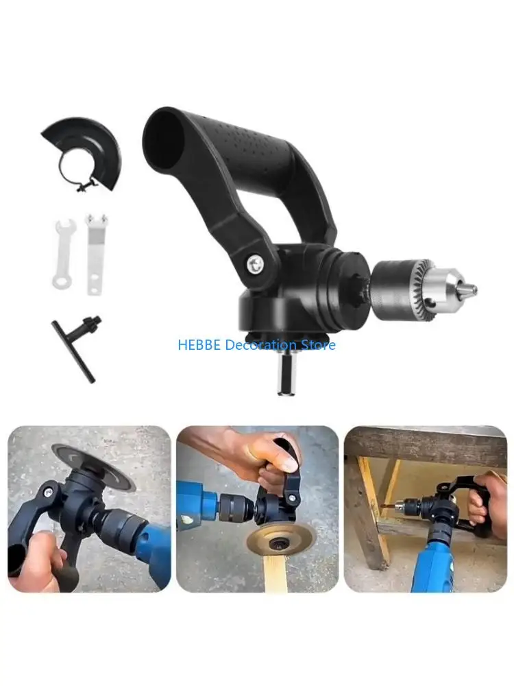 

B0KC Right Angled Bending Extension Chuck Drill Adapter Drives for Hand Drill Heavy