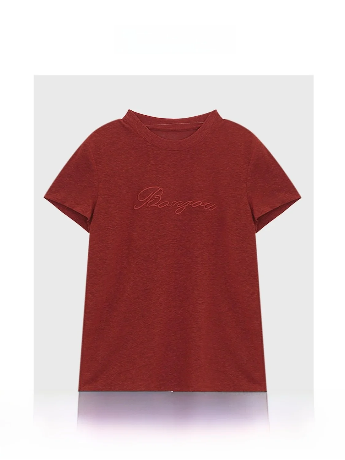 

l Linen Polyester Blend Embroidered ort Sve round Ne T-irt Women Casual Classic Sle Summer Faion