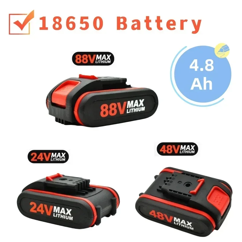 Newly 24V 48V 88V 18650 Lithium Battery 4800mah Electric Tools Battery For Wireless Wrench Mini Chain Saw Electric Drill ect