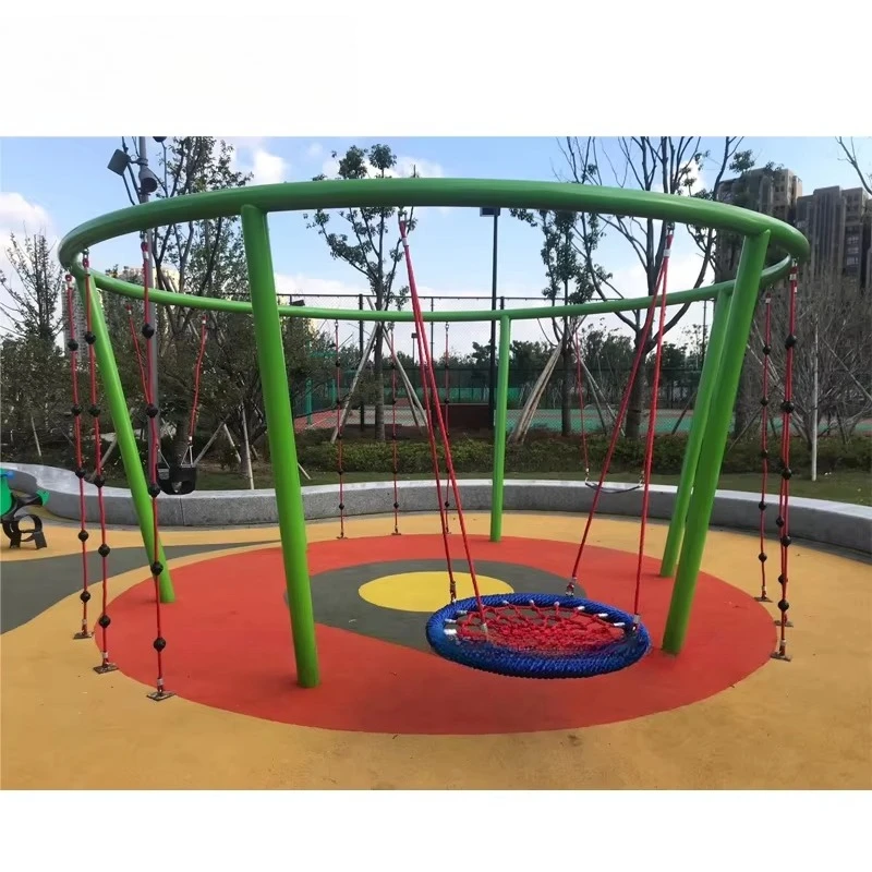 مقعد أرجوحة شبكي للأطفال بشبكة حبل مستديرة 100 سم مع شهادة TUV للملعب العام