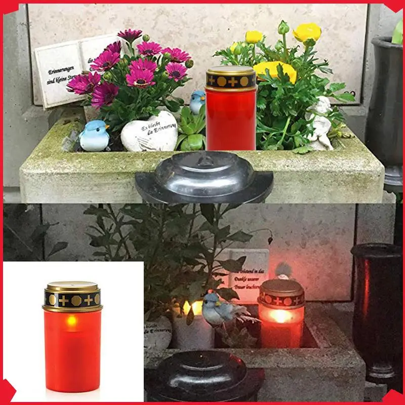 B17B 4X เทียนหลุมศพสําหรับสุสานไฟพลังงานแสงอาทิตย์หลุมศพพร้อมไฟ LED ไฟหลุมศพลมต่างๆ