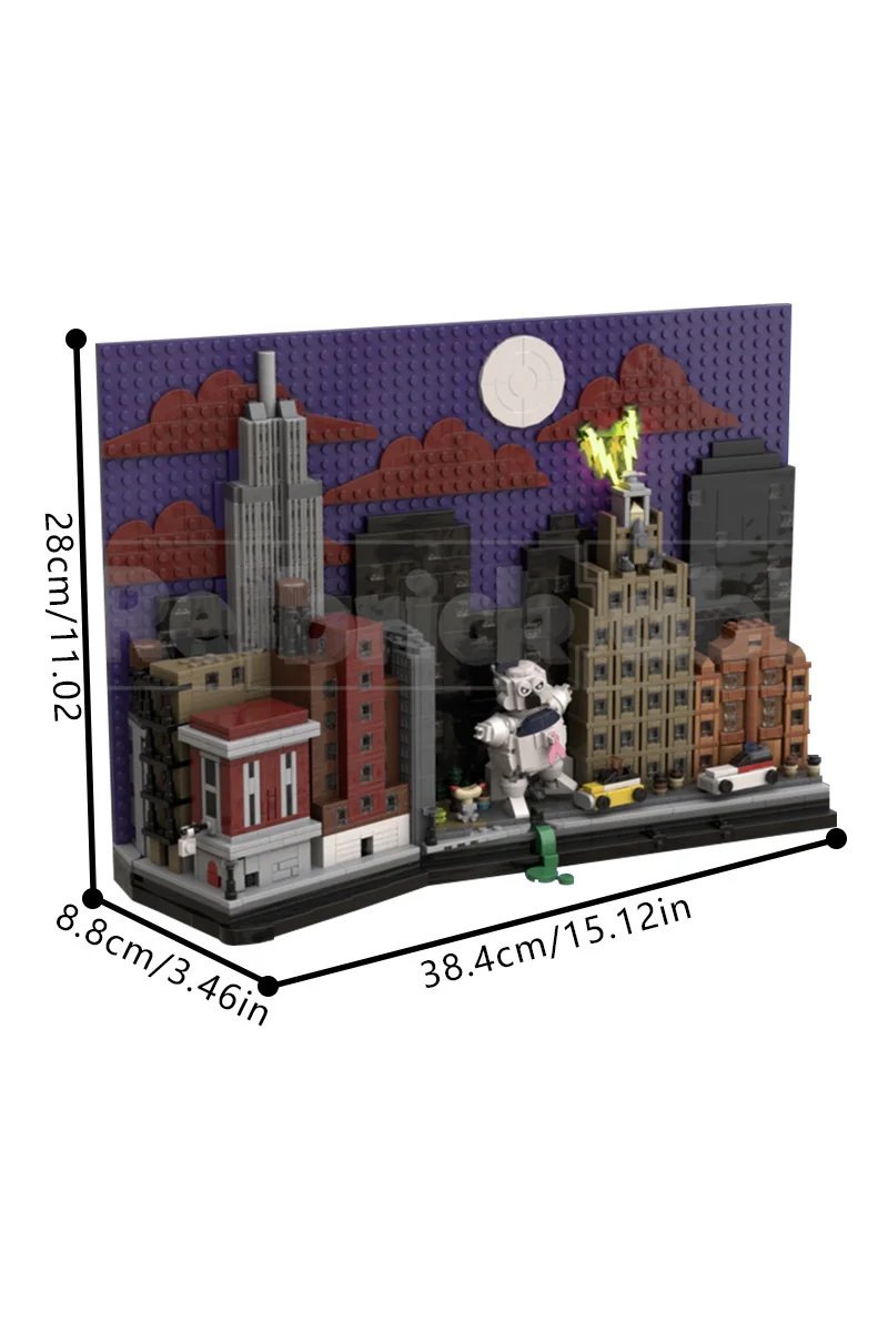 MOC Ghostbustersed New York City Skyline Ziegel Modell Film Street View Architektur Bausteine Montage Spielzeug Kinder Geschenke