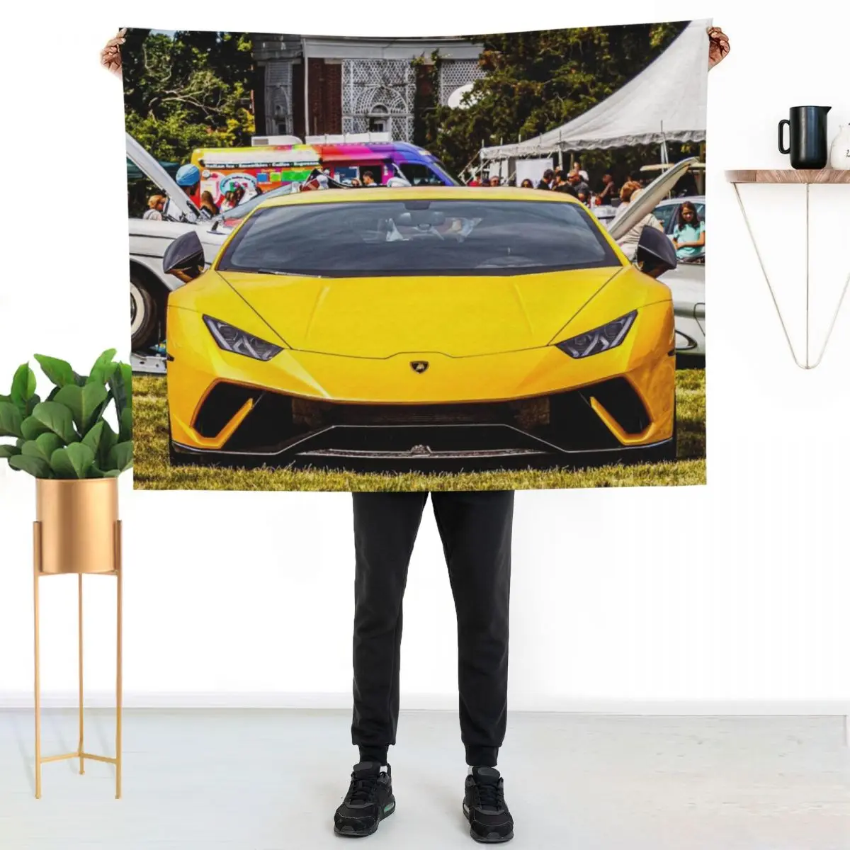 

Yellow Huracan Throw Blanket Soft Solid Color Blanket for Couch Bed