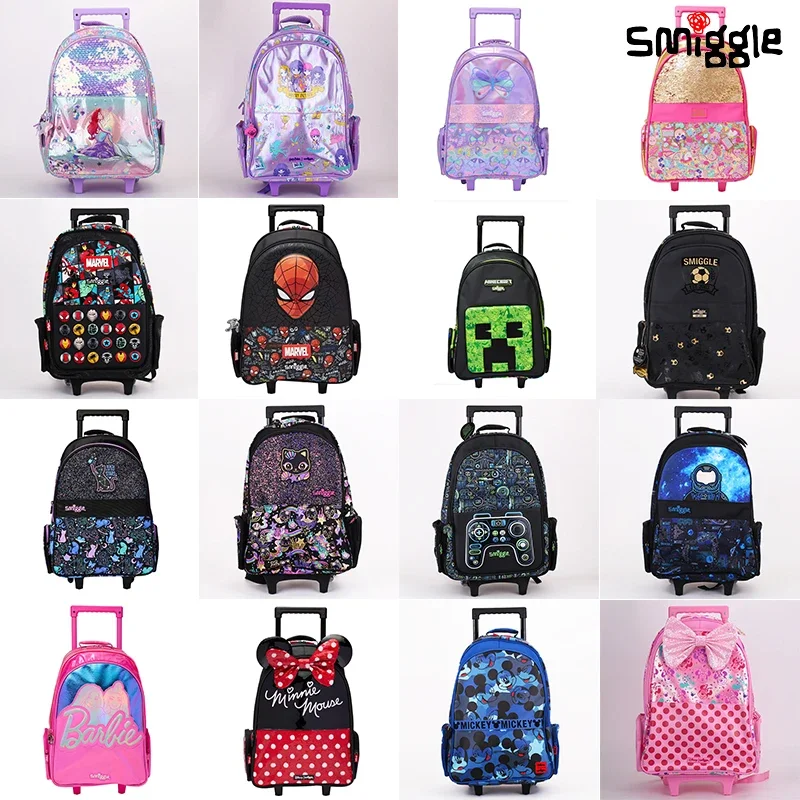 

Australia Smiggle Schoolbag Ariel Mermaid Spider-Man Tie Rod Backpack Can Carry Large Student Travel Backpack Backpack Trave