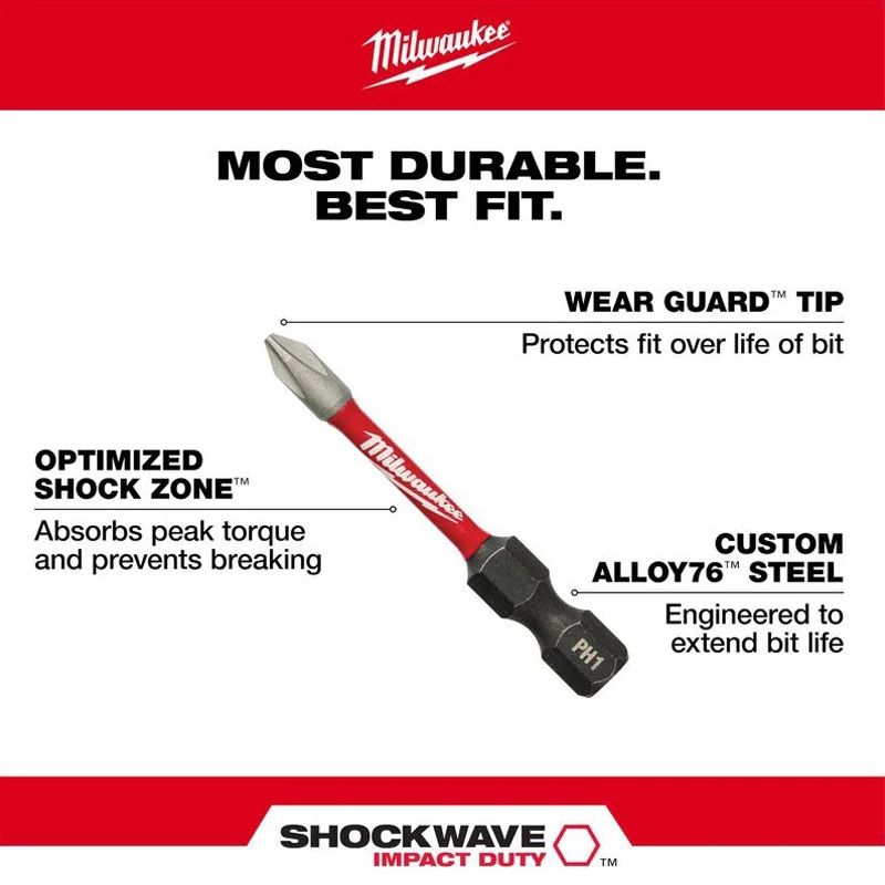 Imagem -03 - Magnetic Ph2 Impact Drill Bits Conjuntos de Acessórios Magnéticos Acessórios para Ferramentas Elétricas Milwaukee 48324550