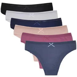 Woman Underwear Women's Cotton Sexy Panties Briefs Low Rise Cute Girls Ladies Knickers Lingerie for Women 6 Pcs/set
