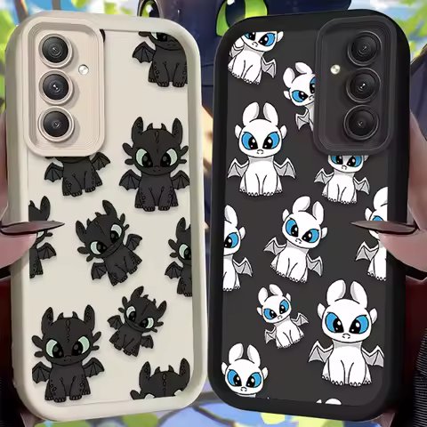 Cartoon Dragon Couple Case for Samsung Galaxy A55 A35 A25 A15 A05 A05S 5G A24 A13 A23 A12 A22 A32 A52 A52S A71 A72 A51 4G Cover