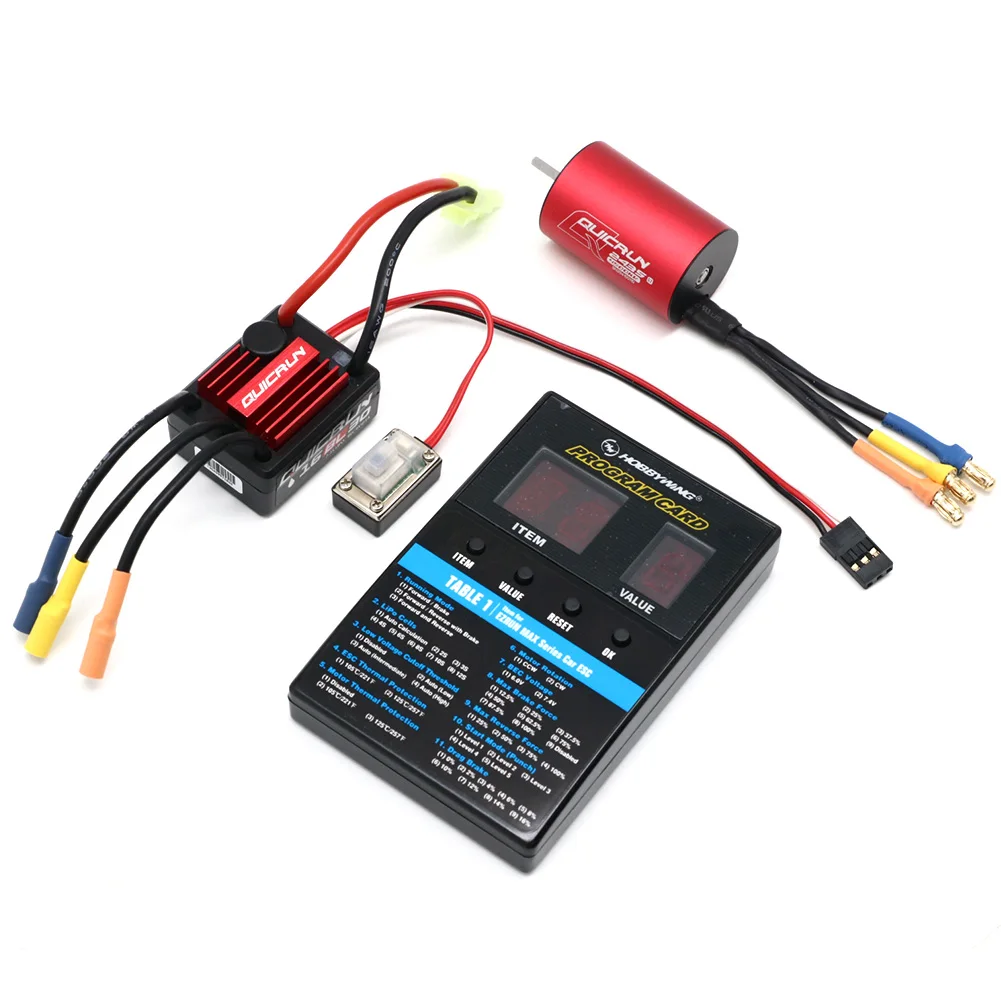 Hobbywing QuicRun WP-16BL30 Brushless Speed Controller 30A RC Car ESC + 2435 4500kv motor+ programe card Wholesale