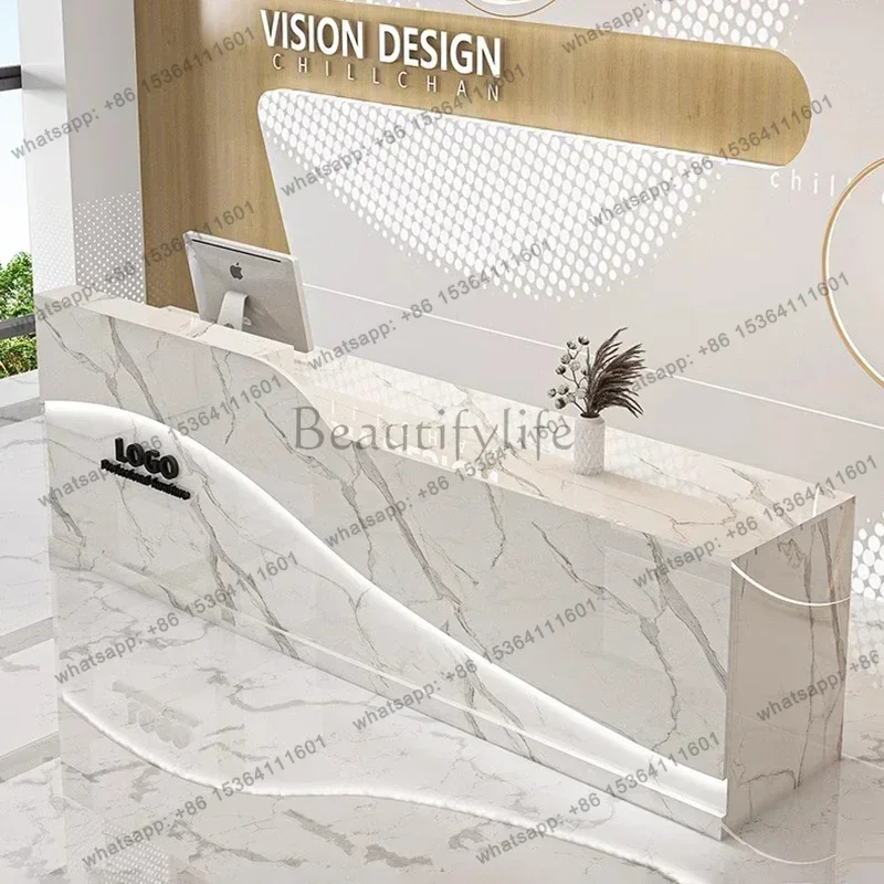 Beauty Office Reception Desks Purpito Display Nordic Luxury Reception Desks Decor Beauty Recepción Negocio Commercial Furniture