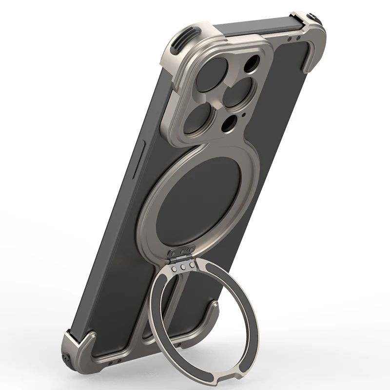 Capa protetora de celular sem fio magnética, caixa de metal, kit de lentes para iPhone 15Pro, 15Pro Max, 17mm