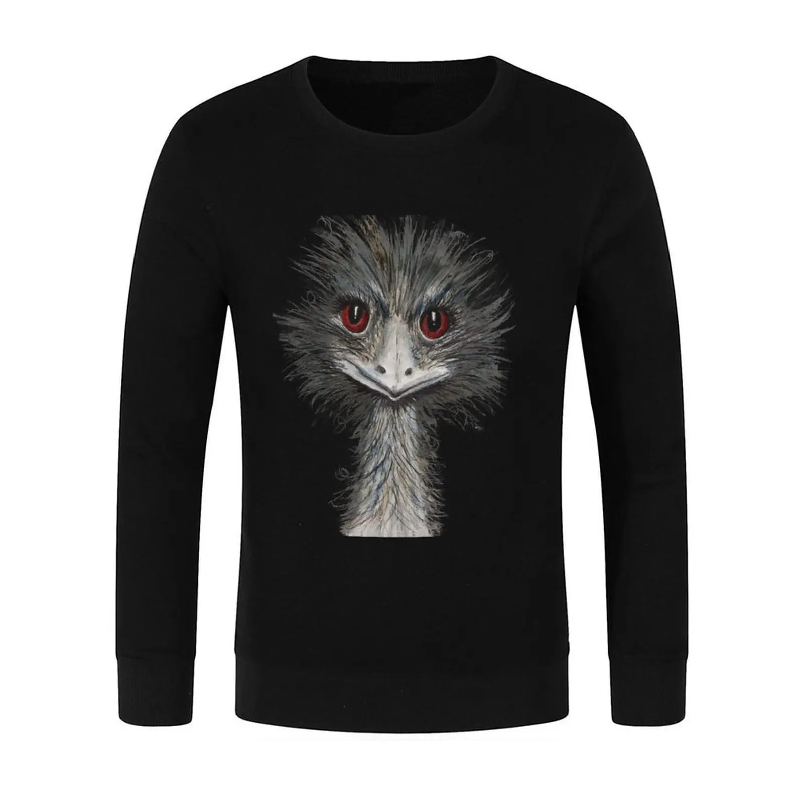 بلوفر لطيف وصفيق بألوان مائية Emu (الحياة البرية الأسترالية) بلوفر أنيق للرجال ملابس رجالية بلوزة رجالية قميص شتوي للرجال