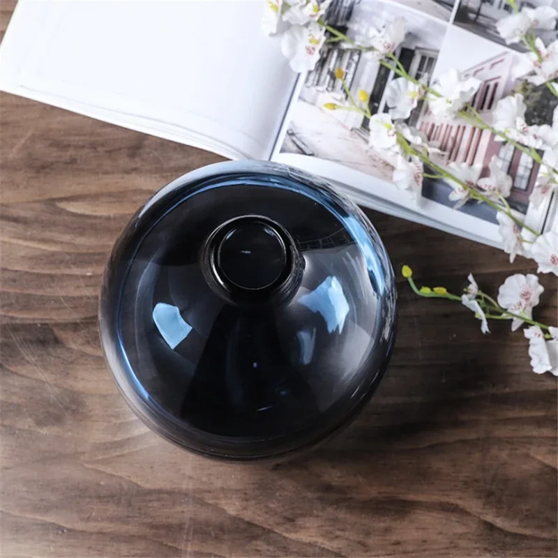 Minimalist Blue Black Glass Vase Home Living Room Nordic Restaurant Flower Arrangement Transparent Flower Decoration Ornaments - view 4