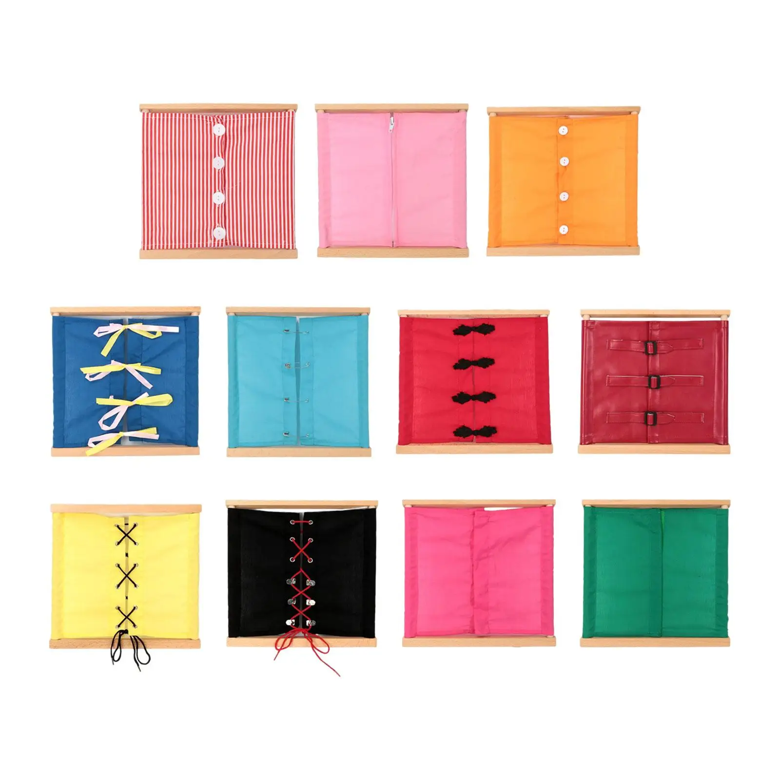 

Montessori Toys Busy Board Cards Learn to Dress Educational for Children