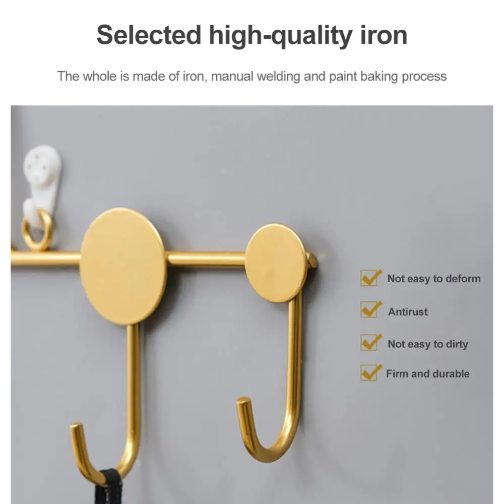 Milti-purpose Wall Ornaments Metal Wall Hanging Coat Rack Clothes Hanger Hooks Coat Hanger Punch-free Hat Racks Wall Hanging