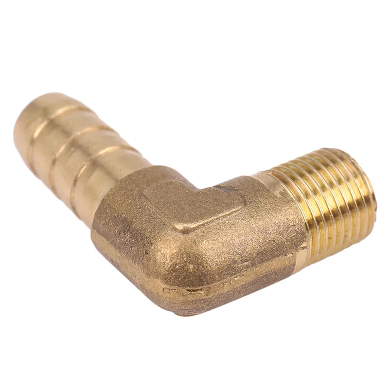 

AA81-3 Pcs 8Mm Hose X 3/8 Inch Male Thread 90 Degree Brass Elbow Barb Coupler Connector