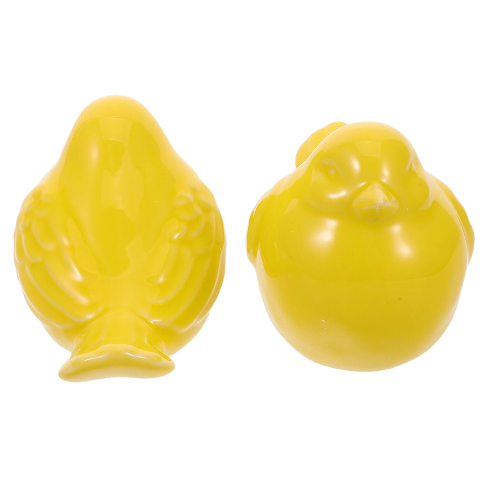 

2Pcs Yellow Porcelain Ceramic Birds Nordic Style Small Table Decor for Living Room Office Desk 12.5x8x6.5cm Elegant Minimalist