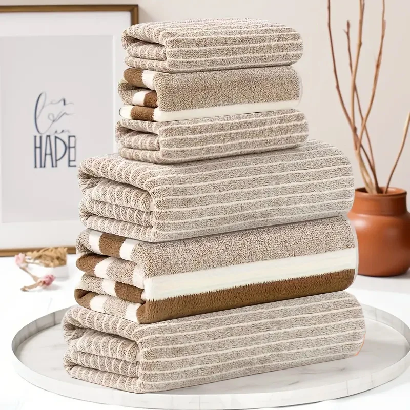 6-Piece Coral Fleece Bath Towel & Washcloth Set 6