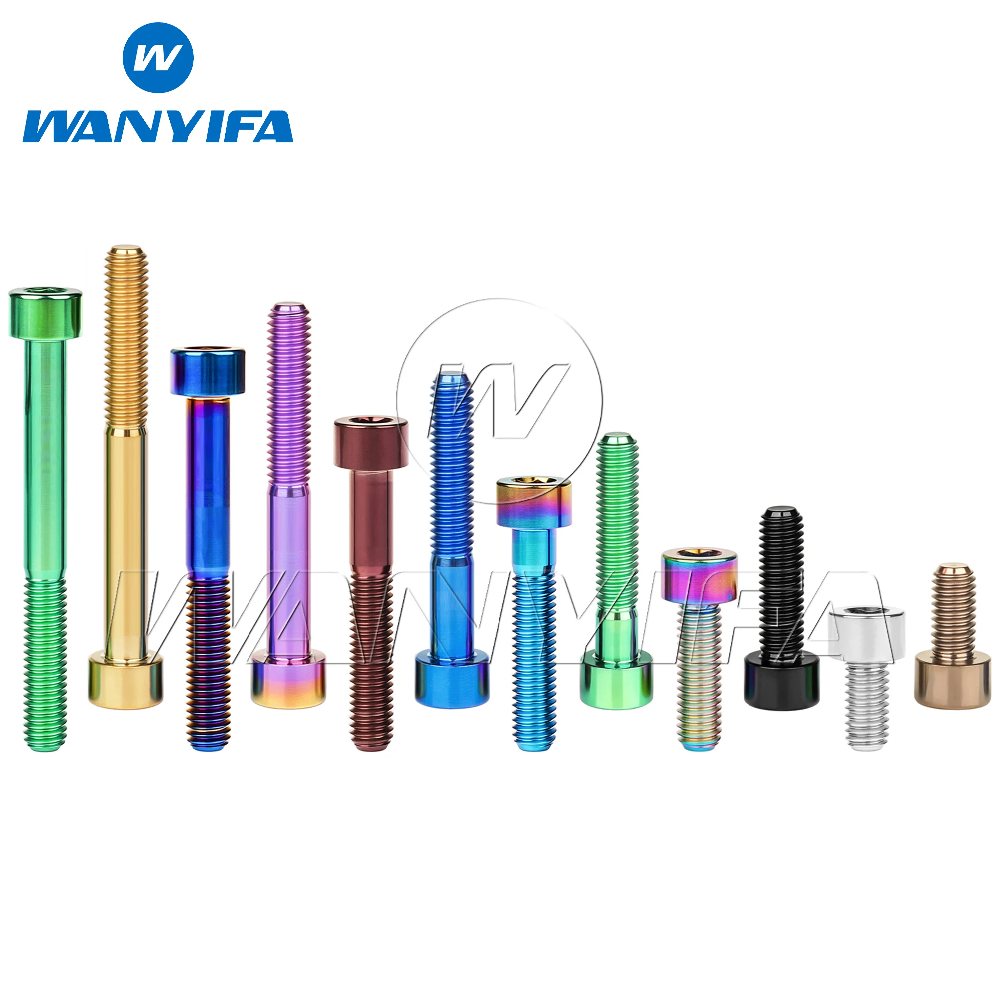 Wanyifa Titanium Bolt M5x10 12 16 18 20 23 25 30 35 40 45 50 55 60mm DIN912 Cap Hex Head Screw for Bicycle Stem Seatpost Parts