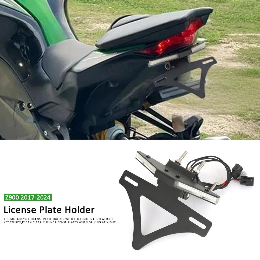 

Motorcycle Tail Tidy Fender Eliminator Registration License Plate Mount Holder LED Light For Kawasaki Z900 Z 900 2017-2024