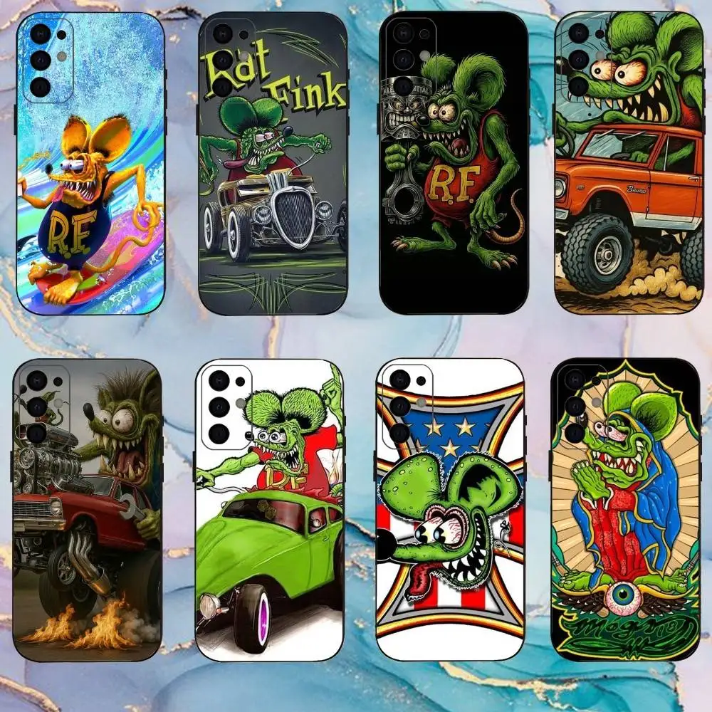 

Cartoon R-Rat F-Fink Art Phone Case For Samsung S25,S24,S21,S22,S23,S30,Ultra,S20,Plus,Fe,Lite,Note,10,9,5G Black Cover