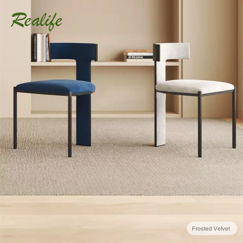 Ralife Italiaanse minimalistische designer eetkamerstoel Moderne eenvoudige thuisbureaustoel met rugleuning Hoogwaardige eetkamerstoel Comfortabel zitten