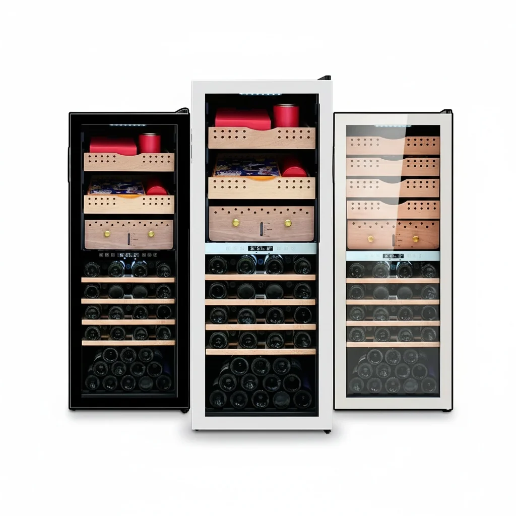 

Factory Household Freestanding Wine Cooler Fridge Logo Free Spare Parts Tall Wine and Cigar Humidor Cabinet Frigorifero