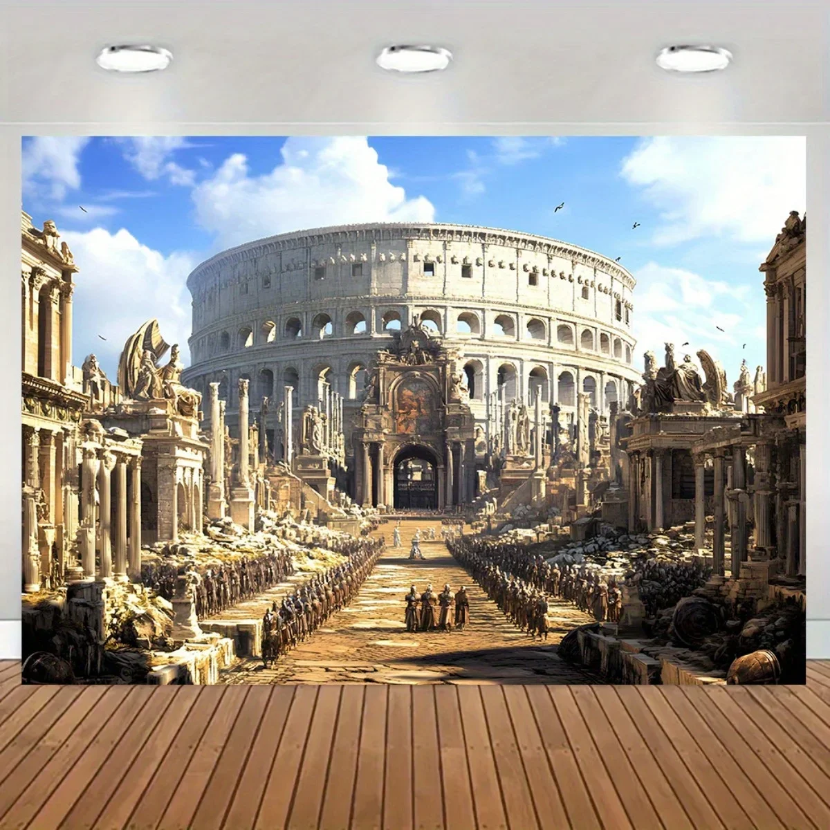 Ancient Rome Celebration Tapestry Empire Architecture Wall Hanging Art Decor for Classroom Theme Party Room