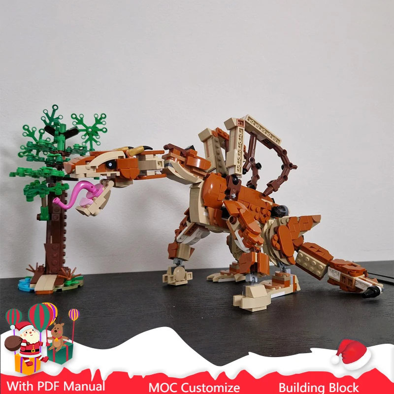

669 Parts Brown Pterosaur Model Building Blocks Bricks MOC Creative DIY Assembly Educational Toys For Children Christmas Gifts