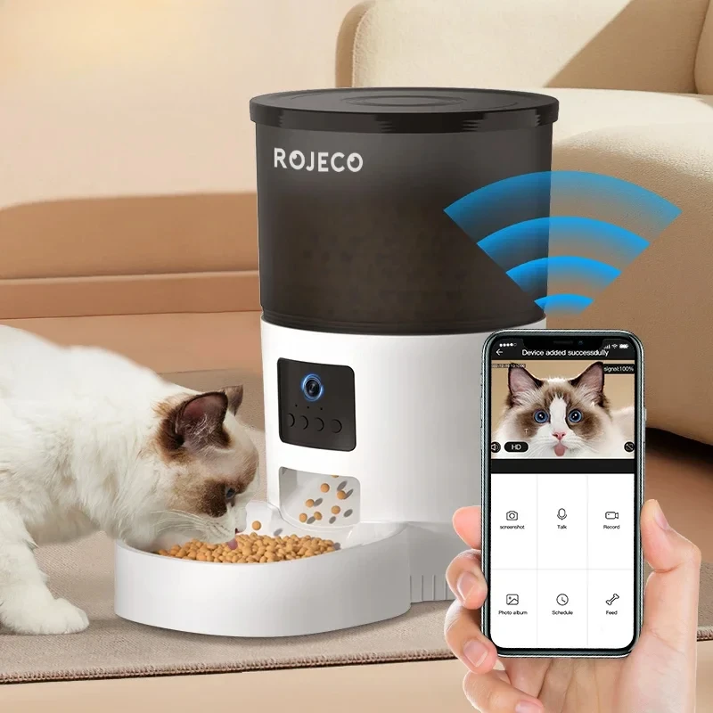 Automatic Cat Feeder With Camera Video Cat Food Dispenser Pet Smart Voice Recorder Remote Control Auto Feeder For Cat Dog