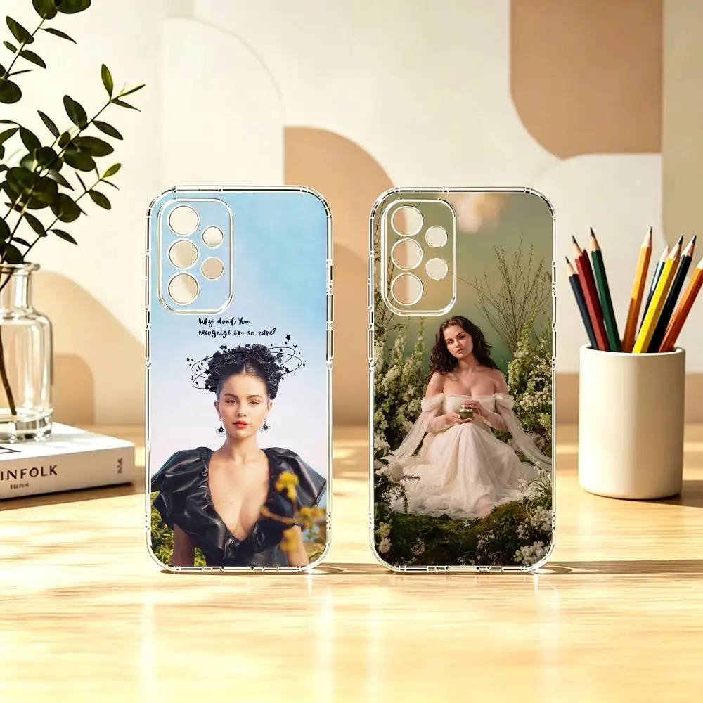 S-Selena Gomez actress singer producer Stand Phone Case Transparent TPU For Samsung S25,24,23,22,21,10,9,Ultra,Plus