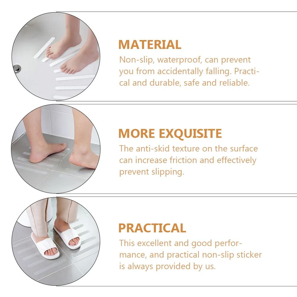 

12Pcs Bath Non-Slip Safety Strips Anti-Skid Waterproof Bathtub Stickers for Shower Pool Steps Bathtub Non-Slip Stickers