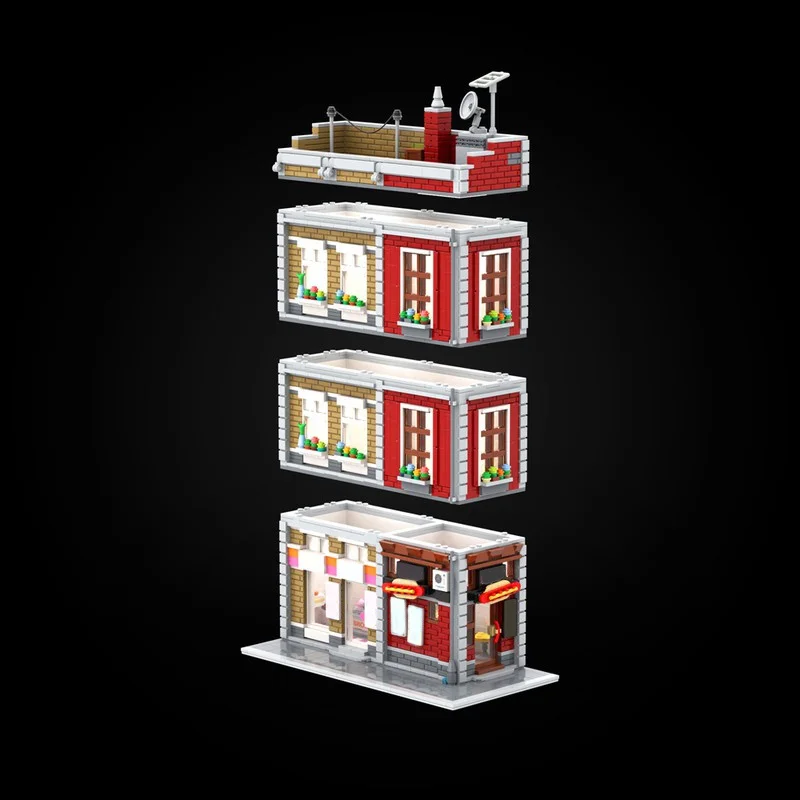 1888 قطعة MOC هوت الكلاب والكعك وحدات نموذج اللبنات تجميع DIY بها بنفسك التعليم الإبداعي الطوب هدايا عيد الميلاد لعبة أطفال