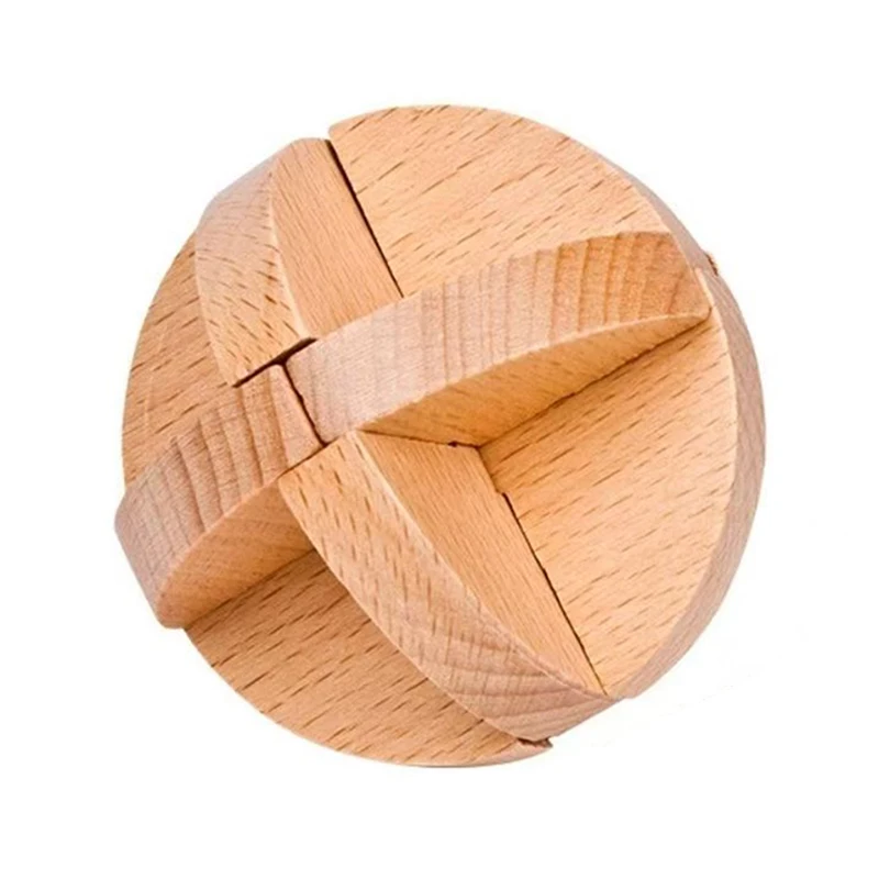 Classic Lu Ban ball Wooden Brain Teaser Puzzles for Adults Kids Easy IQ Test Mind Games Educational and Fun Gift Ideas