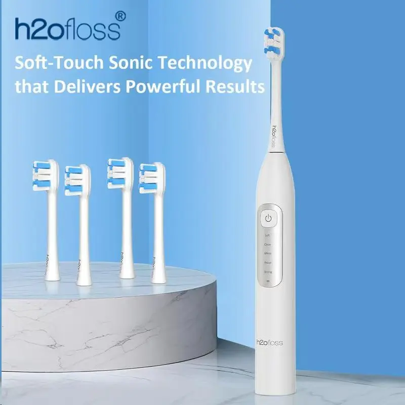 H2ofloss Electric Toothbrush 38,000 vibrations per minute, 5 cleaning modes, smart timer, IPX7 waterproof, long-lasting batter
